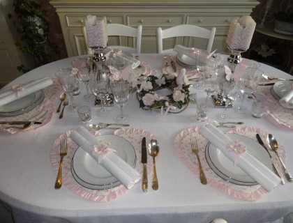 Décoration table rose